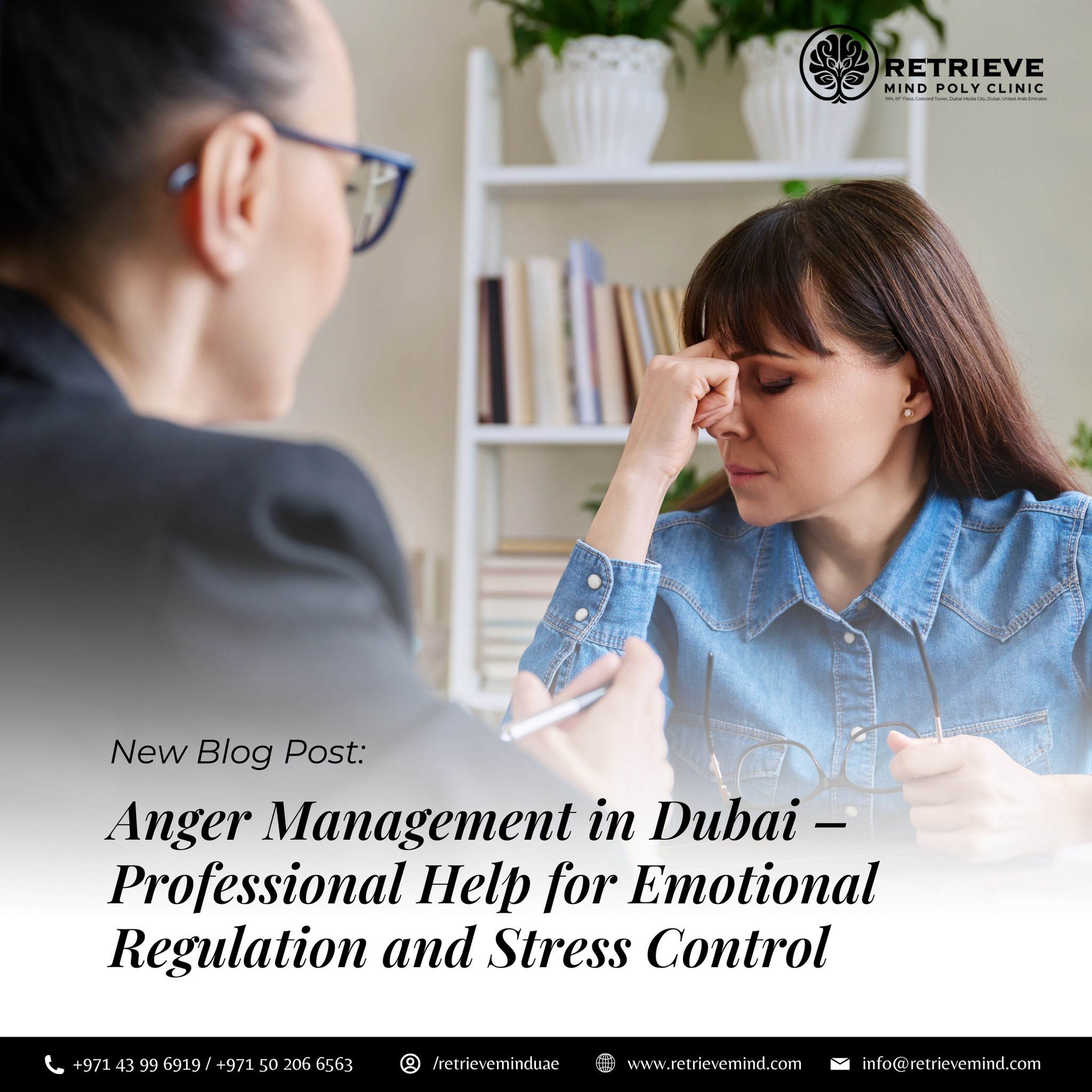 Person practicing relaxation techniques during an anger management therapy session at a mental health clinic in Dubai.