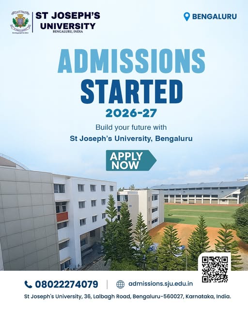 St. Joseph’s University Bengaluru admissions open 2026–2027 