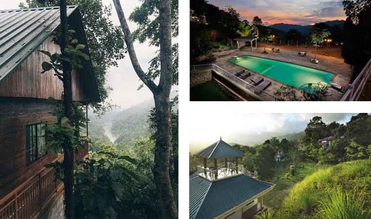 “Infinity-style swimming pool at Southern Panorama Indriya, Munnar, overlooking lush hills and tea plantations, perfect for relaxation and romance.”