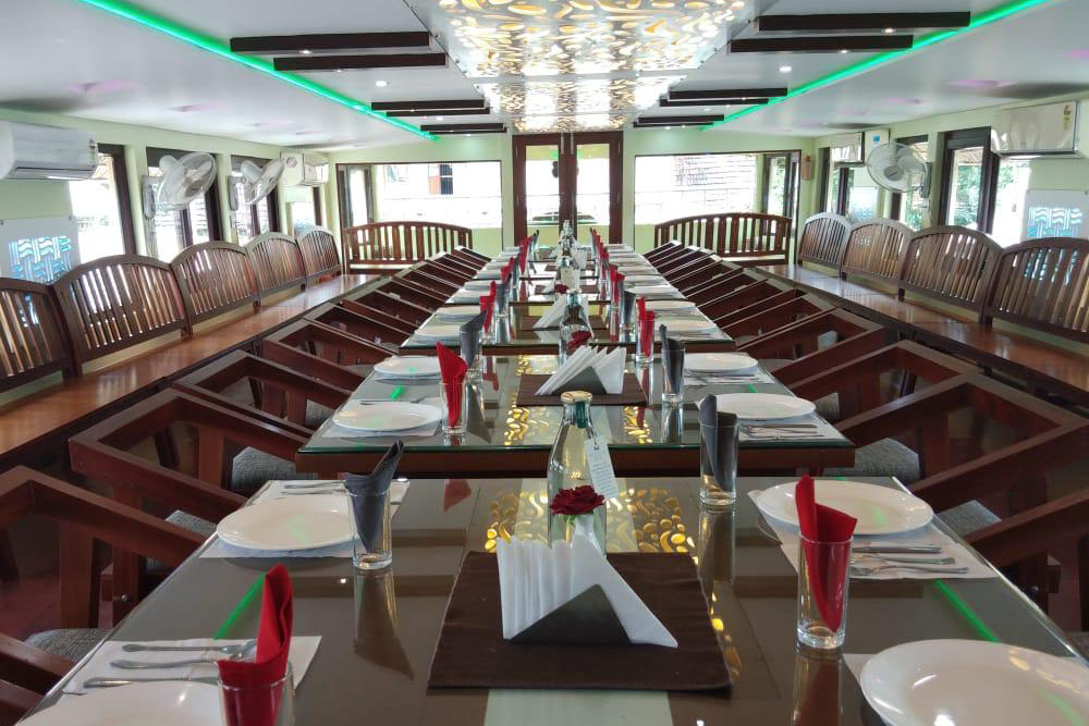 Traditional Kerala breakfast with puttu, appam, idiyappam and curries