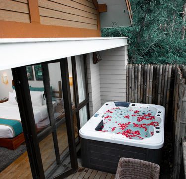 Jacuzzi villa at Morickap Resort in Wayanad with private pool and scenic hill views