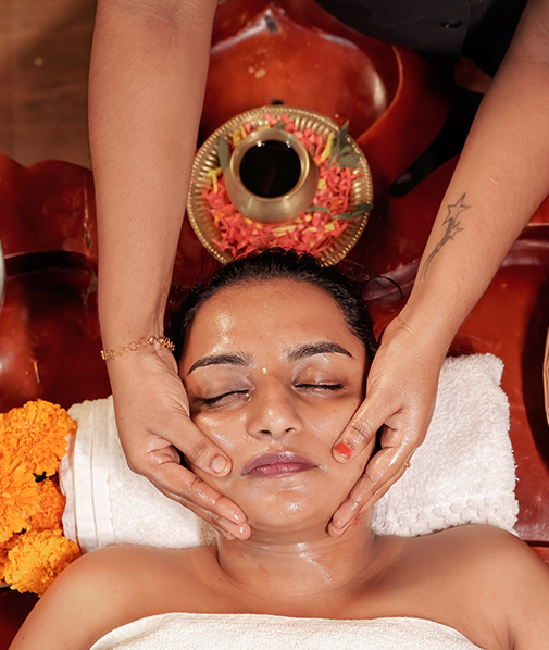 Wellness retreat at an Ayurveda resort in Kerala with yoga and natural healing therapies