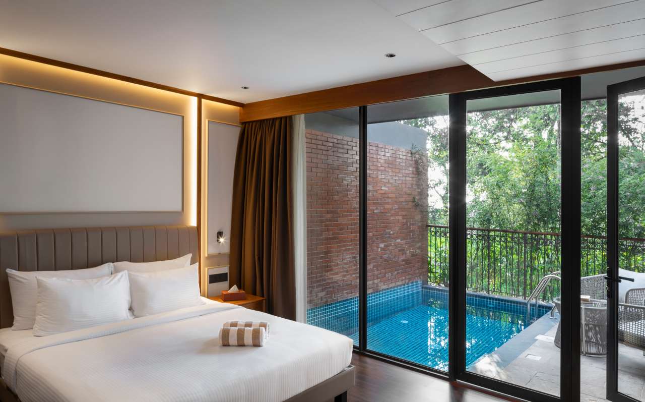 Private pool villa in Wayanad with scenic hill views at Lords 83