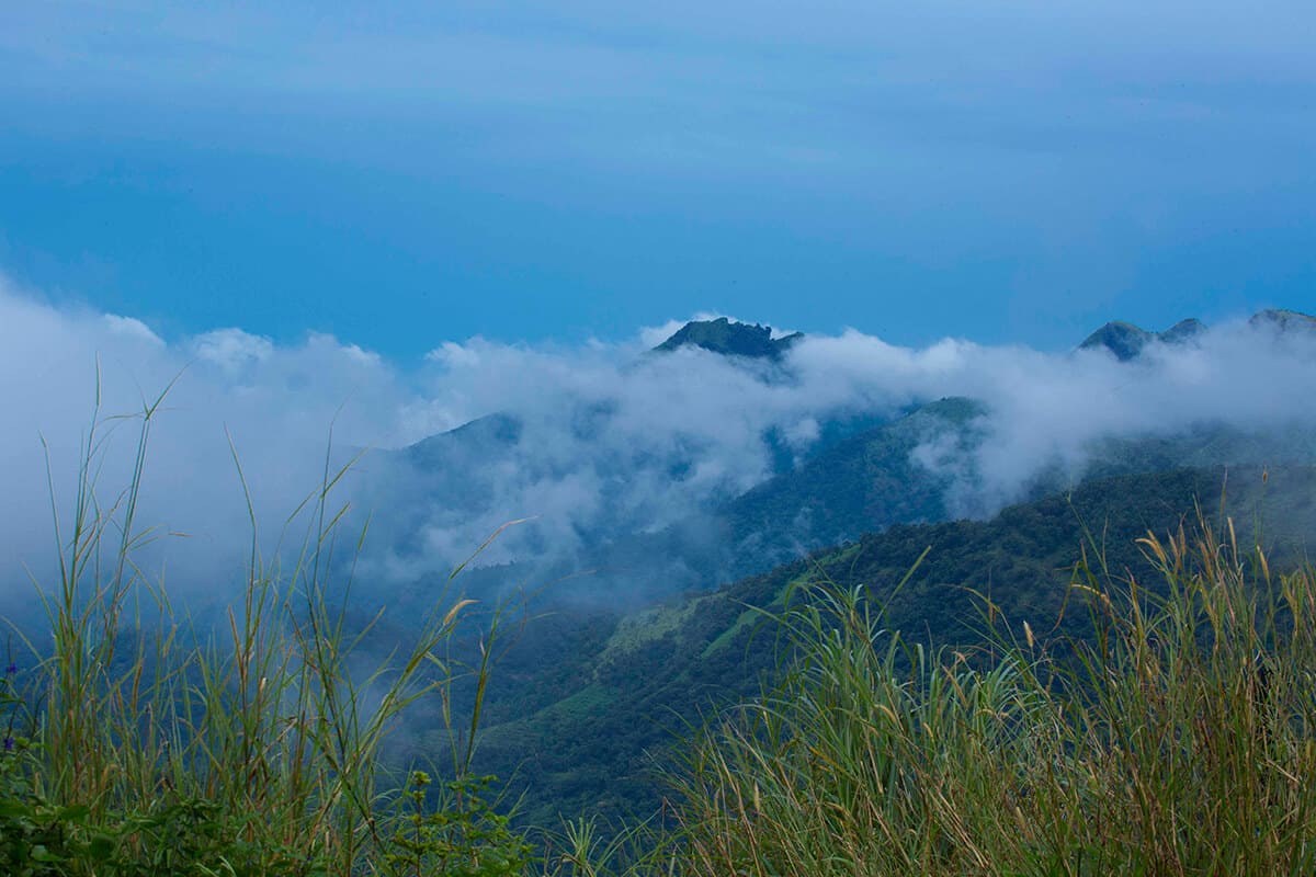Scenic mountain views around Foggy Knolls Resort