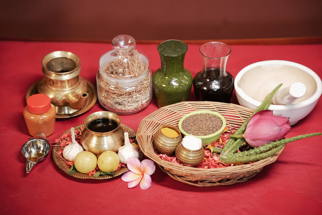 Traditional Ayurveda treatment at Akanta Ayurveda Resort in Kerala