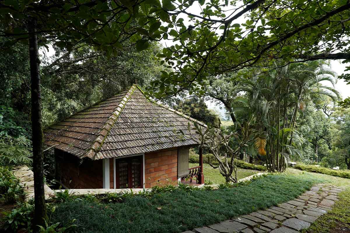 Luxury cottages at Misty Woods Resort surrounded by scenic nature views in Coorg